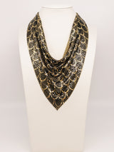 Whiting and Davis Feather Print Metal Mesh Bib Accessory arcadeshops.com