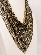 Whiting and Davis Feather Print Metal Mesh Bib Accessory arcadeshops.com