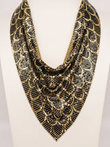 Whiting and Davis Feather Print Metal Mesh Bib Accessory arcadeshops.com