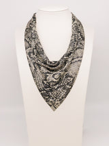 Whiting and Davis Snake Print Metal Mesh Bib Accessory arcadeshops.com