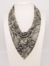 Whiting and Davis Snake Print Metal Mesh Bib Accessory arcadeshops.com