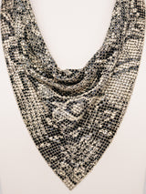 Whiting and Davis Snake Print Metal Mesh Bib Accessory arcadeshops.com