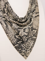 Whiting and Davis Snake Print Metal Mesh Bib Accessory arcadeshops.com