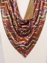 Whiting and Davis Chevron Print Metal Mesh Bib Accessory arcadeshops.com
