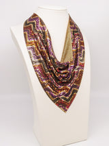 Whiting and Davis Chevron Print Metal Mesh Bib Accessory arcadeshops.com