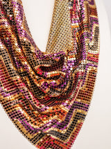 Whiting and Davis Chevron Print Metal Mesh Bib Accessory arcadeshops.com