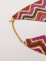 Whiting and Davis Chevron Print Metal Mesh Bib Accessory arcadeshops.com