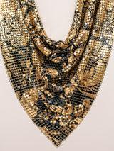 Whiting and Davis Floral Print Metal Mesh Bib Accessory arcadeshops.com