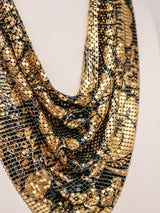 Whiting and Davis Floral Print Metal Mesh Bib Accessory arcadeshops.com