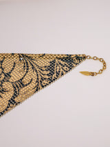 Whiting and Davis Floral Print Metal Mesh Bib Accessory arcadeshops.com