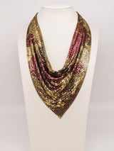 Whiting and Davis Multicolor Floral Print Metal Mesh Bib Accessory arcadeshops.com