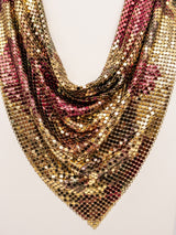Whiting and Davis Multicolor Floral Print Metal Mesh Bib Accessory arcadeshops.com