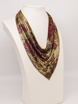 Whiting and Davis Multicolor Floral Print Metal Mesh Bib Accessory arcadeshops.com