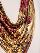 Whiting and Davis Multicolor Floral Print Metal Mesh Bib Accessory arcadeshops.com