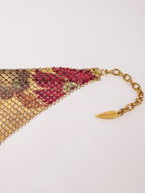 Whiting and Davis Multicolor Floral Print Metal Mesh Bib Accessory arcadeshops.com