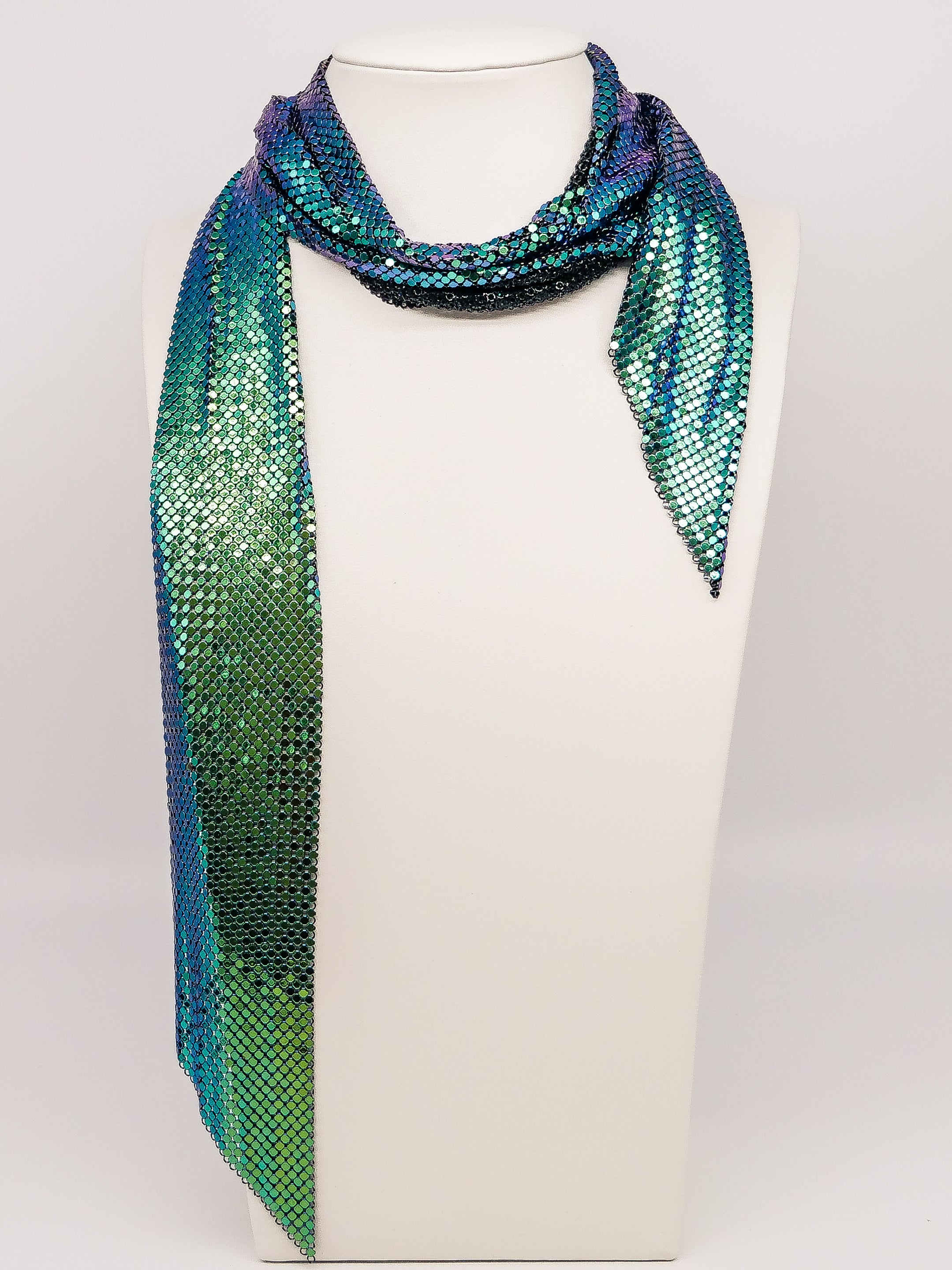 Iridescent Whiting and Davis Metal Mesh Scarf