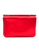Donna Karan Red Satin Clutch Accessory arcadeshops.com
