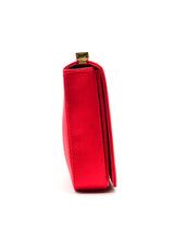 Donna Karan Red Satin Clutch Accessory arcadeshops.com
