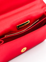 Donna Karan Red Satin Clutch Accessory arcadeshops.com