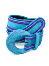 Yves Saint Laurent Turquoise Suede Belt Accessory arcadeshops.com