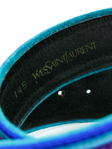 Yves Saint Laurent Turquoise Suede Belt Accessory arcadeshops.com