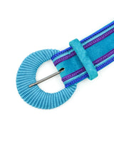 Yves Saint Laurent Turquoise Suede Belt Accessory arcadeshops.com