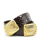 Judith Leiber Brown Snakeskin Belt Accessory arcadeshops.com