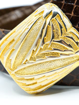 Judith Leiber Brown Snakeskin Belt Accessory arcadeshops.com