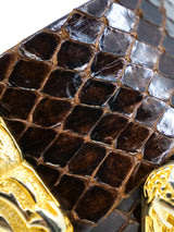 Judith Leiber Brown Snakeskin Belt Accessory arcadeshops.com