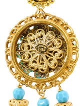 Lawrence Vrba Turquoise Bead Chandelier Earrings Accessory arcadeshops.com