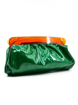 1960's Green Vinyl Clutch Accessory arcadeshops.com