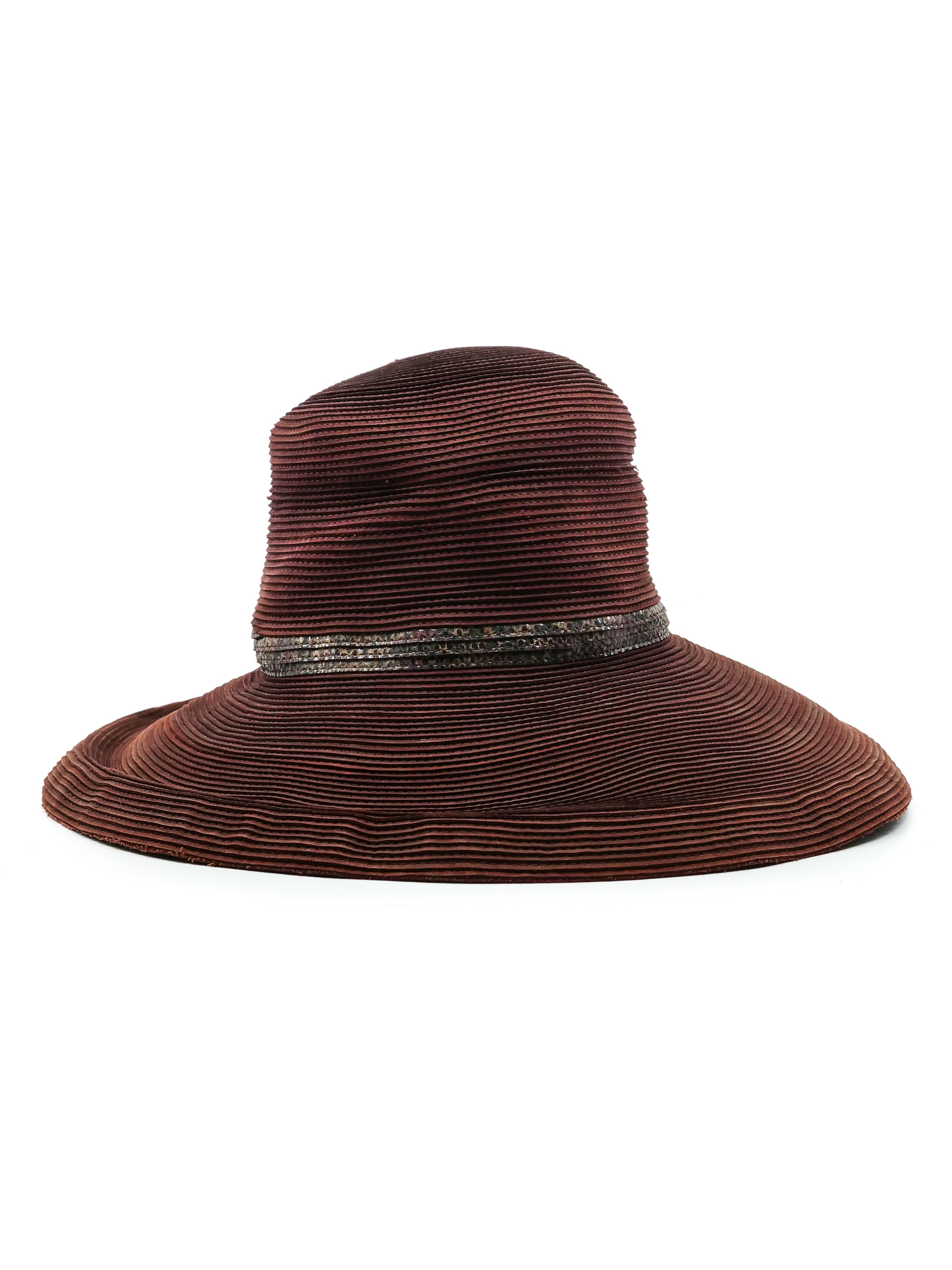 Patricia Underwood Corded Leather Hat