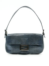 Fendi Silver Lizard Skin Baguette Accessory arcadeshops.com