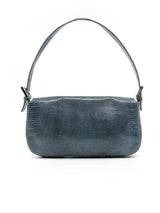 Fendi Silver Lizard Skin Baguette Accessory arcadeshops.com