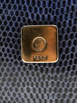 Fendi Silver Lizard Skin Baguette Accessory arcadeshops.com