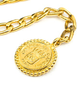 Chanel Leather Waist Belt with Medallion Charm Accessory arcadeshops.com
