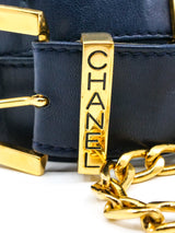 Chanel Leather Waist Belt with Medallion Charm Accessory arcadeshops.com
