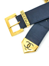 Chanel Leather Waist Belt with Medallion Charm Accessory arcadeshops.com