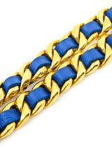 Chanel Blue Leather Chain Belt Accessory arcadeshops.com