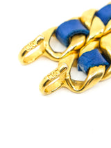 Chanel Blue Leather Chain Belt Accessory arcadeshops.com