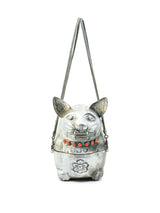 Silvertone Repoussé Cat Purse Accessory arcadeshops.com