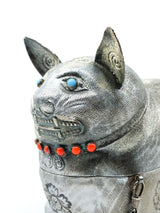 Silvertone Repoussé Cat Purse Accessory arcadeshops.com