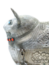 Silvertone Repoussé Cat Purse Accessory arcadeshops.com