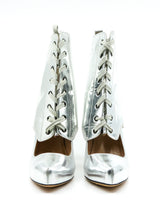 Jean Paul Gaultier Metallic Silver Lace Up Pumps Accessory arcadeshops.com