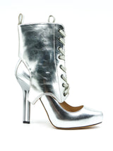 Jean Paul Gaultier Metallic Silver Lace Up Pumps Accessory arcadeshops.com
