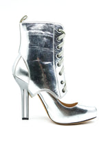 Jean Paul Gaultier Metallic Silver Lace Up Pumps Accessory arcadeshops.com