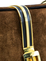 Enamel Buckled Suede Saddle Bag Accessory arcadeshops.com