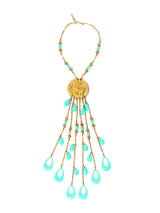 Turquoise Bead Fringed Necklace Accessory arcadeshops.com