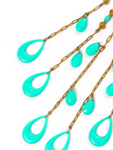 Turquoise Bead Fringed Necklace Accessory arcadeshops.com