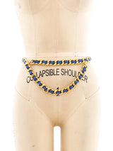 Chanel Blue Leather Chain Belt Accessory arcadeshops.com
